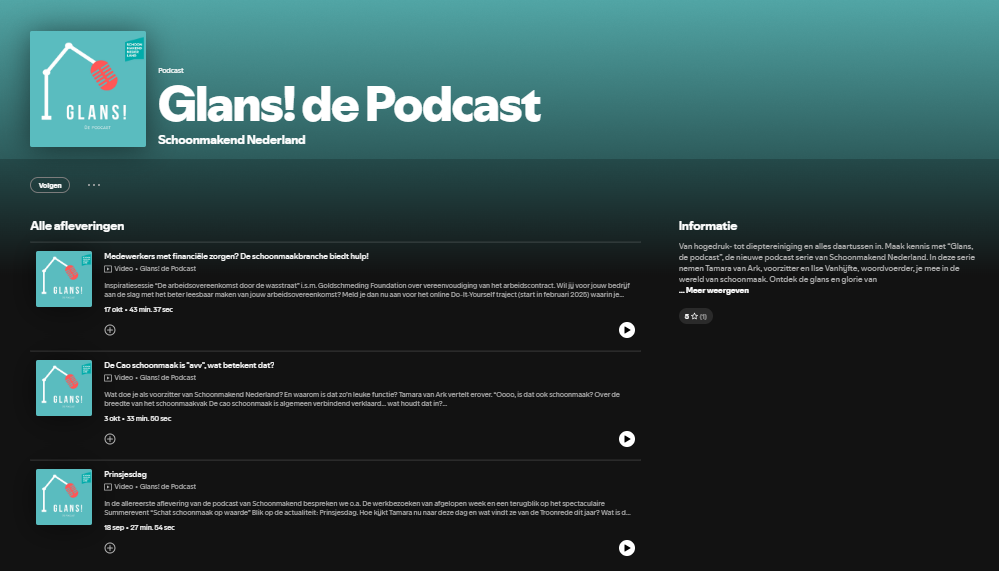 Ontdek de Schoonmaak in podcast Glans
