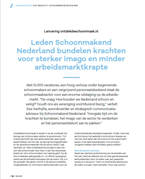 Ontdekdeschoonmaak.nl in VM-magazine